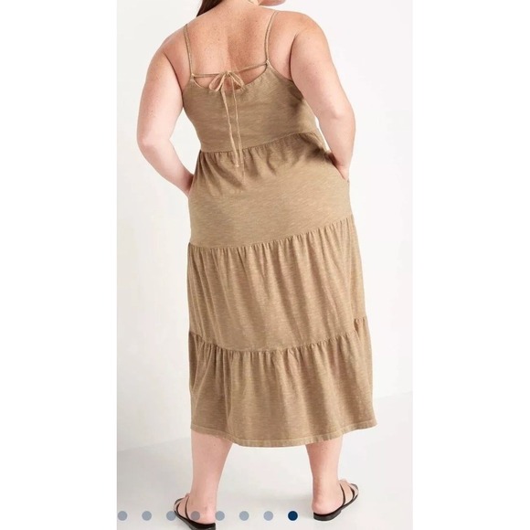 New Old Navy Dress 4X Tiered Slub Knit Midi Cami Swing Wrap‎ Boho Coastal Cowboy - Picture 9 of 9